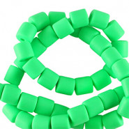 Polymeer tube kralen 6mm - Neon green